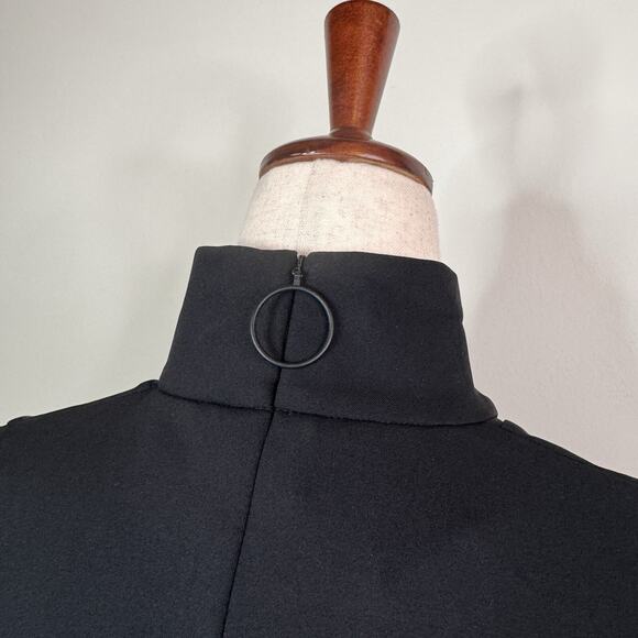 NWT Akris Punto Midi Dress A Line Black High Neck Modern Size 12 $1290 - Picture 10 of 12